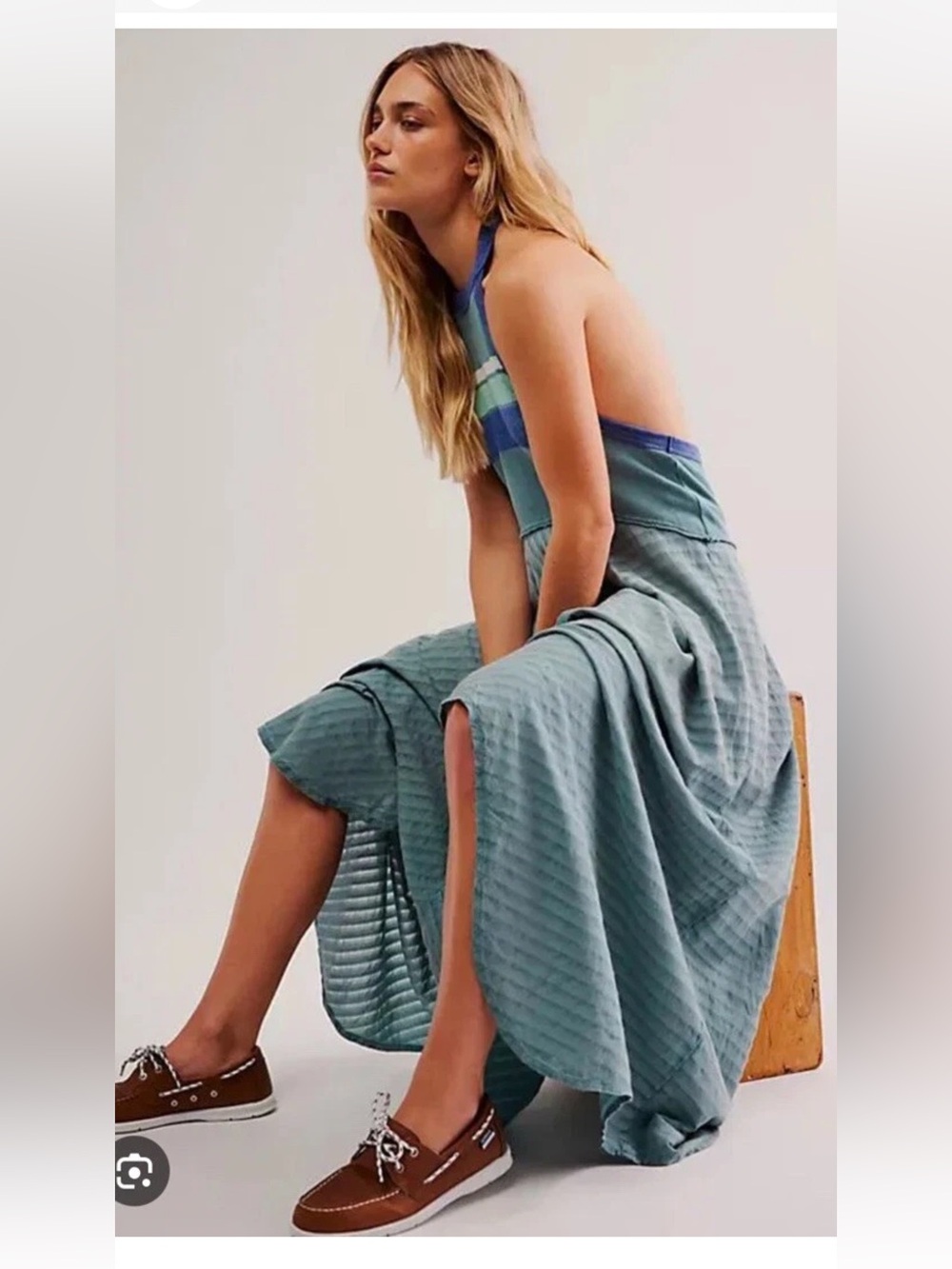 Free People Surf's Up Maxi Striped Halter Tee Shirt Dress XS fits Up To L